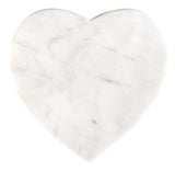 White Heart Marble Coaster Set