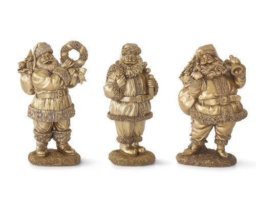 Antique Gold Resin Mixed Santas