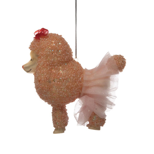 Glass Poodle in Tutu Ornament