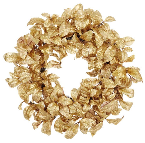 Metallic Gold Magnolia Wreath - 24"