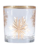 Gold Etched Glass Votive Holders