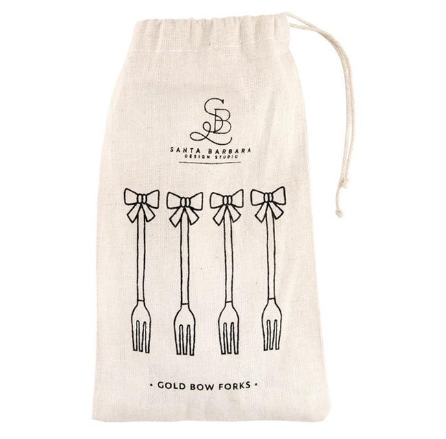 Gold Bow Fork Set