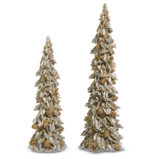 Gold & Pinecone Glittered Trees