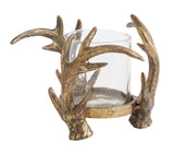 Gold Metal Antler Candle Holder