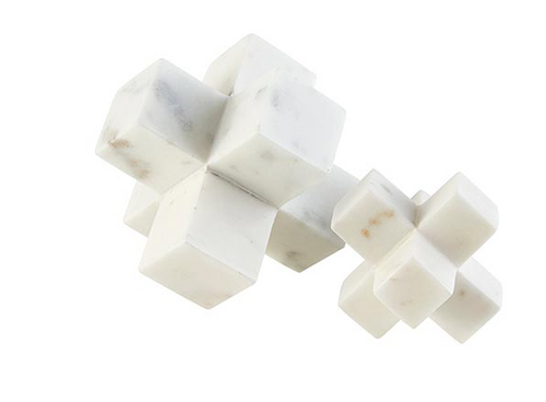 White Puzzle Decor S/2