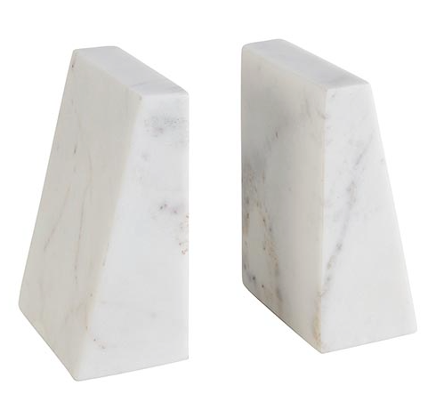 White Marble Bookends S/2