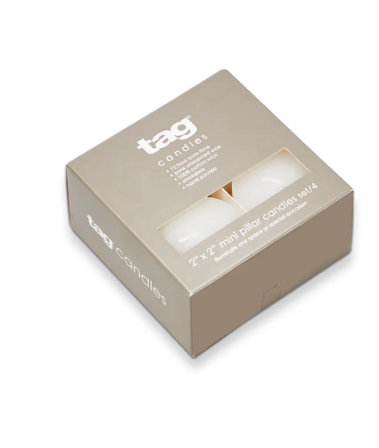 Color Studio White Pillar Candles by Tag