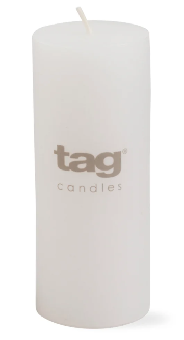 Color Studio White Pillar Candles by Tag