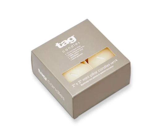 Color Studio Ivory Pillar Candles by Tag