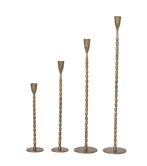 Brass Cast Iron Taper Holder - Set of 4