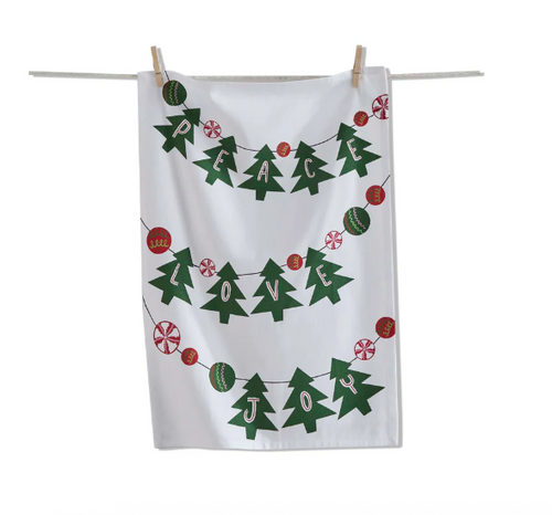 Peace Love Joy Tree Dishtowel