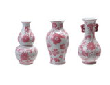 Pink Floral Stoneware Vase 3 Styles