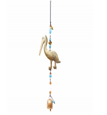 A Pelican's Walk with Beads & Bell