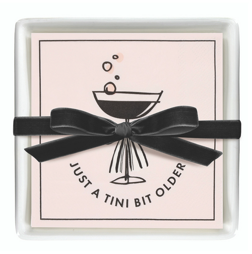 Ceramic Napkin Tray + Napkins - Just A Tini Bit Older
