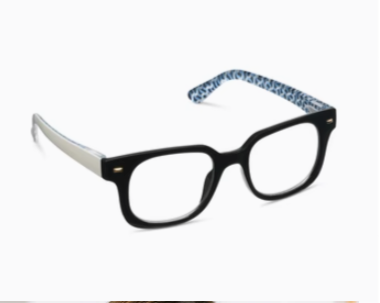 Glossary Black/Wavy Reading Glasses By Peepers