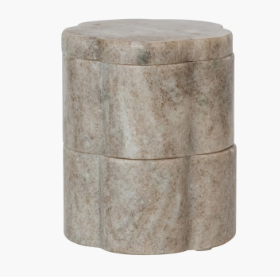Beige Marble Stackable Pinch Pots with Lid