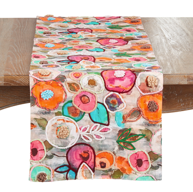 Floral Embroidered Runner