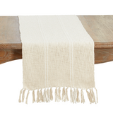 Ivory Stitched Line Runner