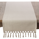 Natural Knotted Tassel Runner