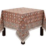 Rust Block Print Tablecloth