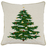 Embroidered Christmas Tree Pillow