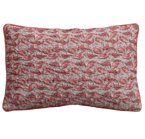 Red & Tan Abstract Lumbar Pillow