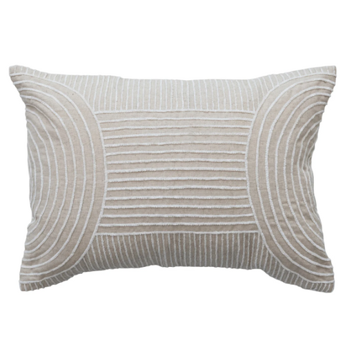 Geometric Beige Lumbar Pillow