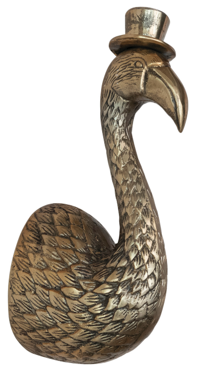 Flamingo Head with Top Hat Wall Decor