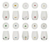 Spring Figures Stemless Wine Glasses
