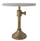 Adjustable Metal Pedestal with Marble Top