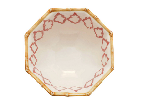 Octagon Shaped Bowl w Bamboo Rim