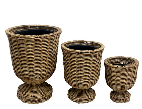 Poly Weave Footed Urns