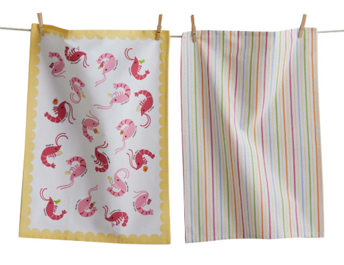 Shrimp Cocktail Dishtowel, Set of 2