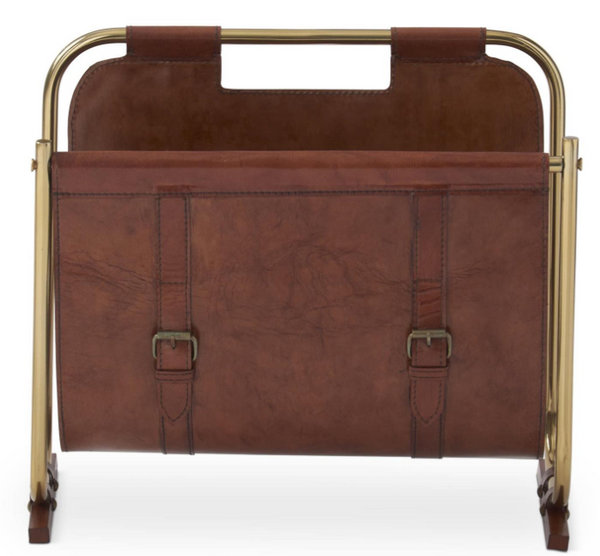 Leather Magazine Rack