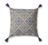 Beige & Blue Embroidered Pillows