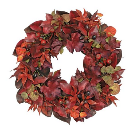 Brown Velvet Schefflera Leaf Spray - 50"