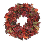 Burgundy Mixed Foliage Wreath - 24