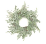 Frosted Mixed Pine & Pinecone Wreath - 24
