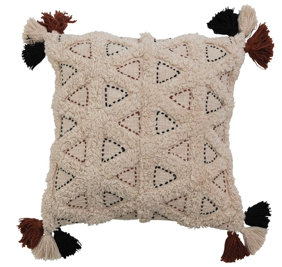 Tufted Kantha Stitch Pillow