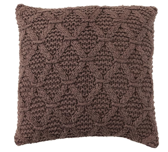 Brown Cotton Slub Pillow