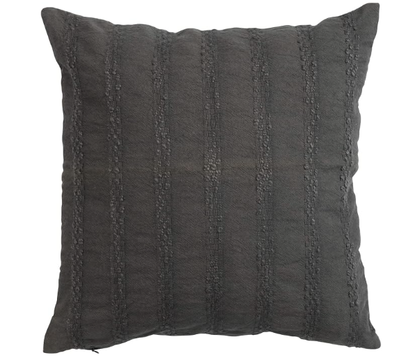 Charcoal Woven Cotton Pillow