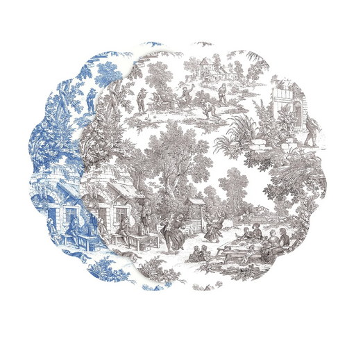 VIDA English Toile Reversible Round Placemats