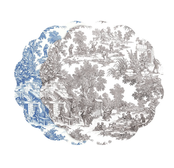 VIDA English Toile Reversible Round Placemats