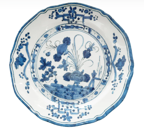VIDA Faenza White & Blue Dinner Plate by Beatriz Ball