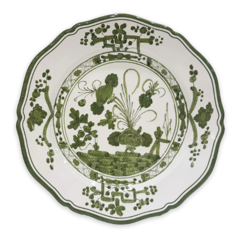 VIDA Faenza White & Green Dinner Plate by Beatriz Ball