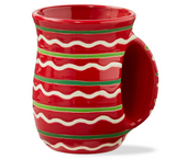 Red Festive Stripe Handwarmer Mug
