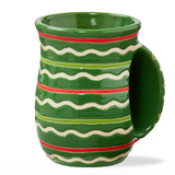 Green Festive Stripe Handwarmer Mug