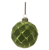 Green Flocked Textured Ball Ornaments