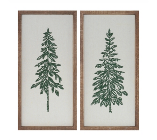 Embroidered Framed Tree Decor