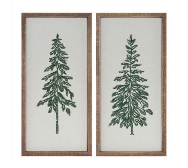 Embroidered Framed Tree Decor